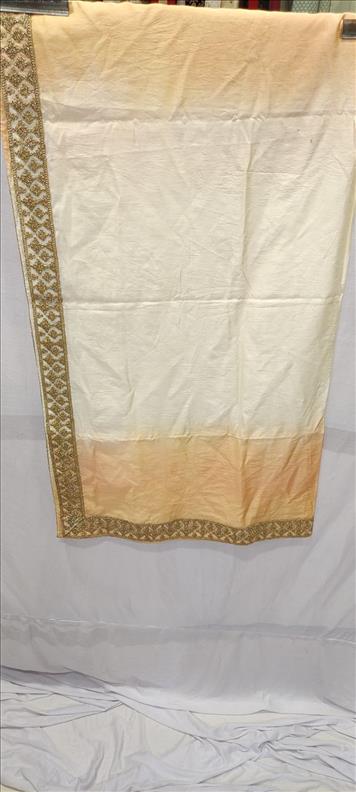 2928 PEACH WHITE SHAWL-N87 SHAWL K B Dresswala