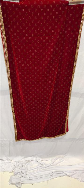 2942 MARRON VELVET KHADI PRINT SHAWL-N106 SHAWL K B Dresswala
