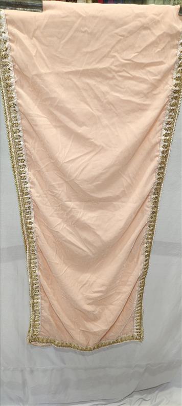 2943 PEACH VELVET PLAIN SHAWL-N107 SHAWL K B Dresswala
