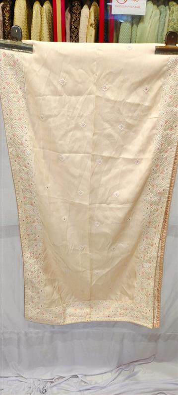 2944 PEACH SHARWANI MATCHING SHAWL-N108 SHAWL K B Dresswala