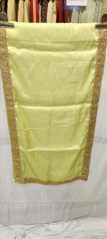 2945 PLAIN GREEN GOLDEN BORDER SHAWL-N109 SHAWL K B Dresswala