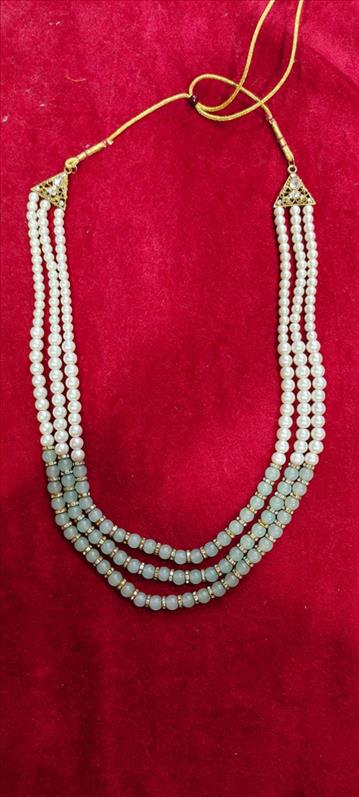 2958 CREAM PISTA MOTI 3 SHER MALA-N10 MALA K B Dresswala