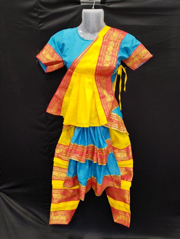 B407 YELLOW & FIROZI BHARATNATYAM K B Dresswala