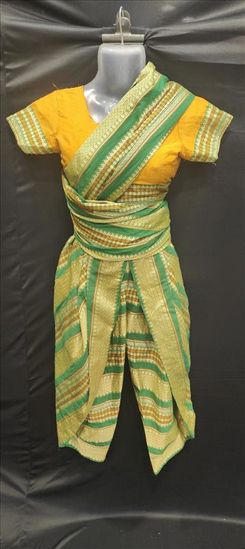 403 GREEN MUSTARD MARATHI SAREE Marathi K B Dresswala