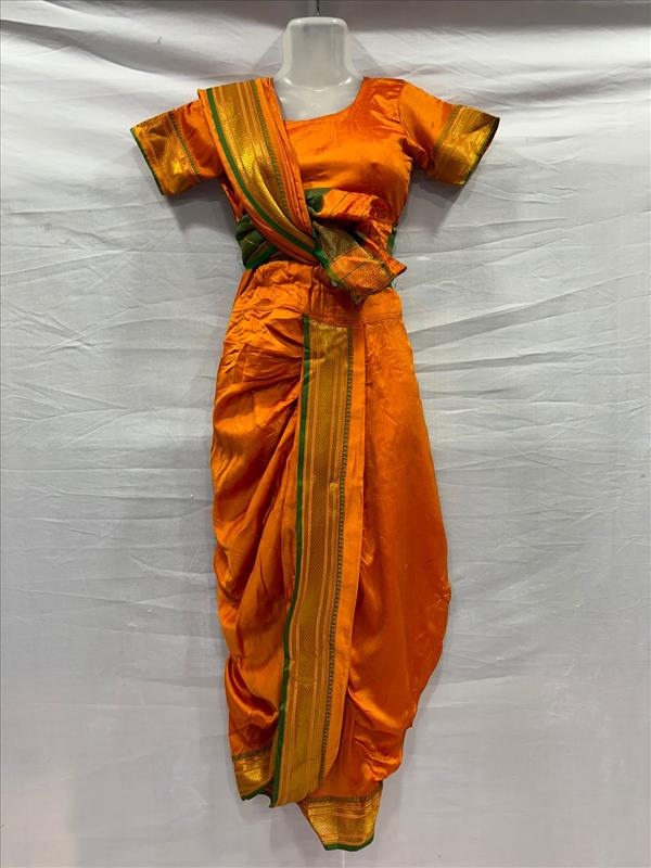 419 ORANGE MARATHI SAREE Marathi K B Dresswala