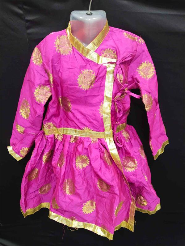 4333 PINK GOLDEN PRINT GOLDEN BORDER-11 ANGARKHA K B Dresswala