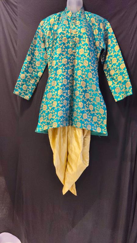 7397 RAMA GREEN BROCADE PUNJABI BOY  PUNJABI K B Dresswala