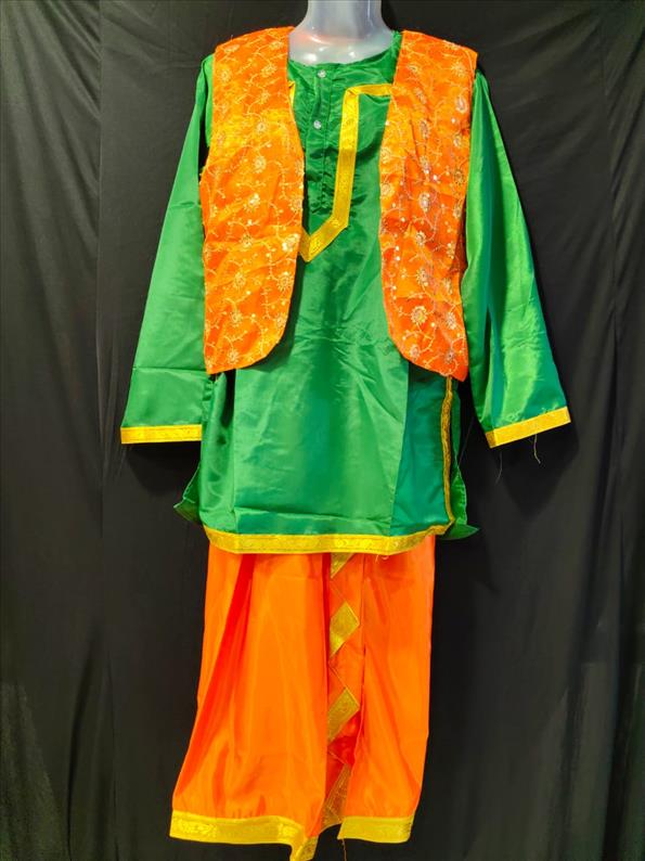 7398 GREEN ORANGE PUNJABI BOY PUNJABI K B Dresswala