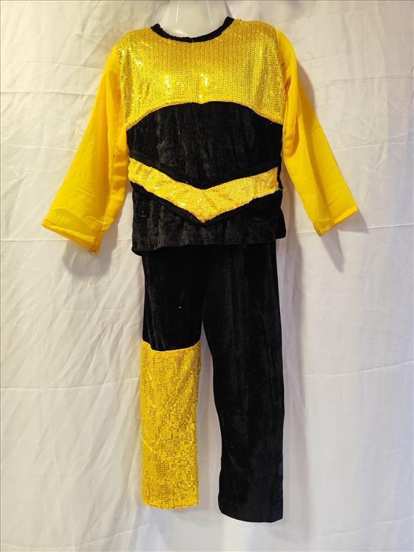7420 YELLOW SEQUENCE BLACK VELVET GIRL Western Dance K B Dresswala