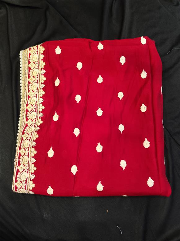 7859 RED SHAWL  SHAWL K B Dresswala
