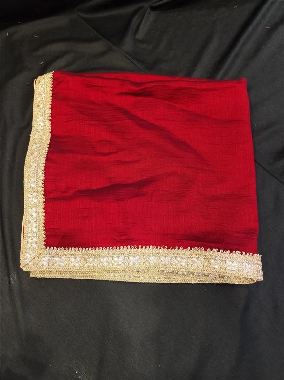 7862 RED VELVET SHAWL  SHAWL K B Dresswala