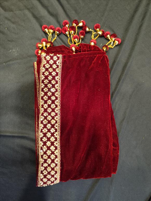 7869 RED VELVET SHAWL  SHAWL K B Dresswala