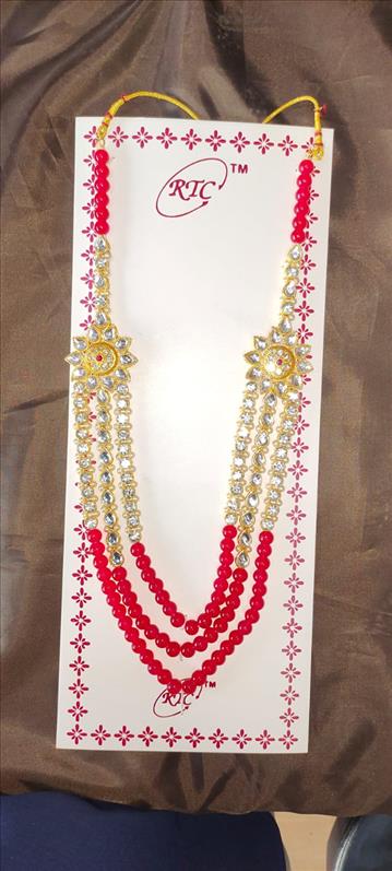 8193 NEW RED DIAMOND BROCHES 3 SER MALA MALA K B Dresswala