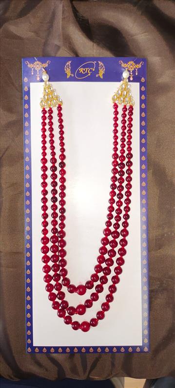8194 NEW PLIAN MAROON MADA 3 SER MALA  MALA K B Dresswala