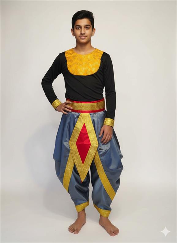 8195 BLACK TSHIRT GREY DHOTI Western Dance K B Dresswala